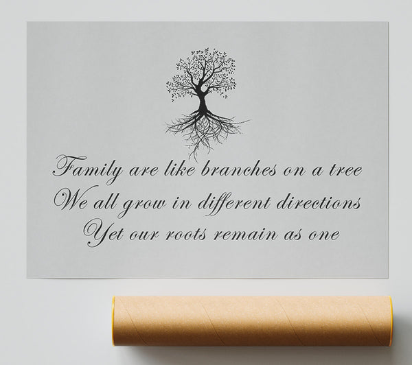 Family Quote Family Are Like Branches Grey