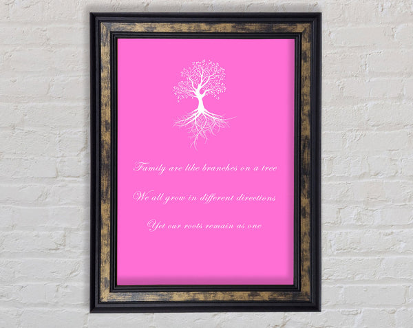 Family Quote Family Are Like Branches 2 Vivid Pink