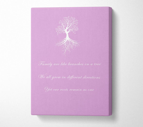 Family Quote Family Are Like Branches 2 Pink