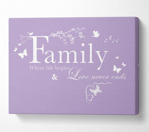 Family Quote Family Where Life Begins Lilac