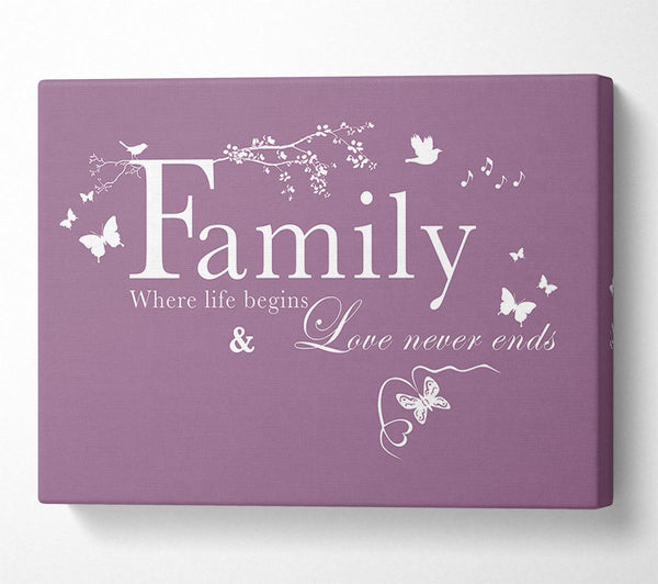 Family Quote Family Where Life Begins Dusty Pink