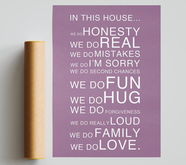 Family Quote In This House Dusty Pink