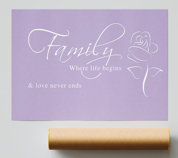 Family Quote Family Where Life Begins 1 Lilac