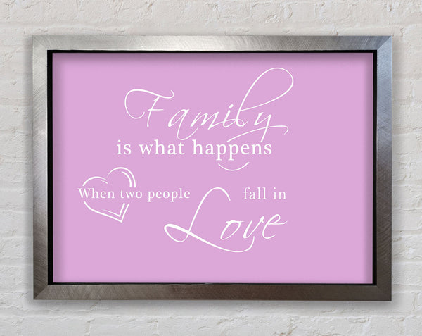 Family Quote Family Is What Happens Pink