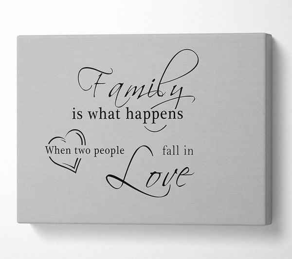 Family Quote Family Is What Happens Grey