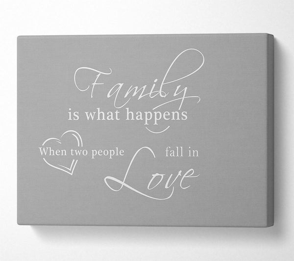 Family Quote Family Is What Happens Grey White