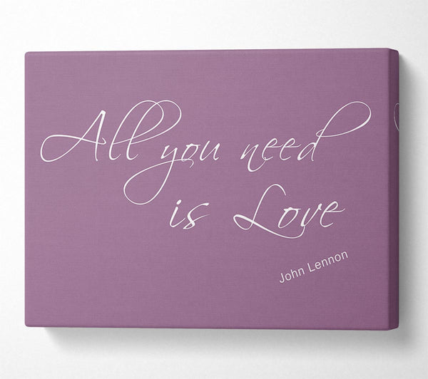 Music Quote All You Need Is Love 2 Dusty Pink