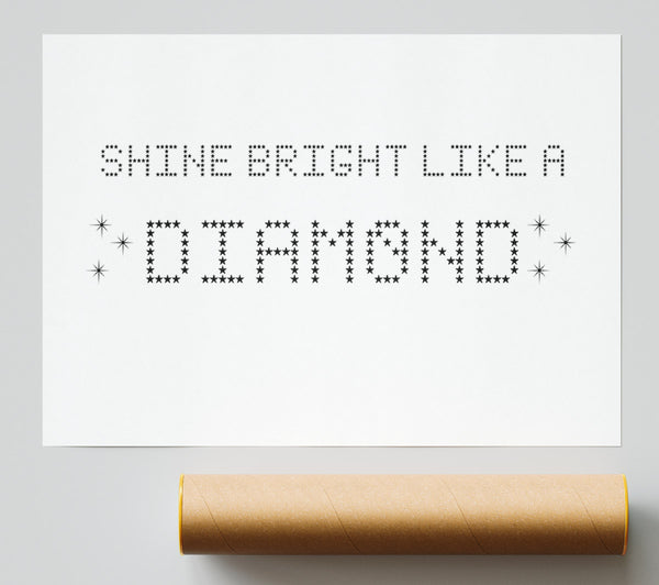 Music Quote Shine Bright Rihanna White