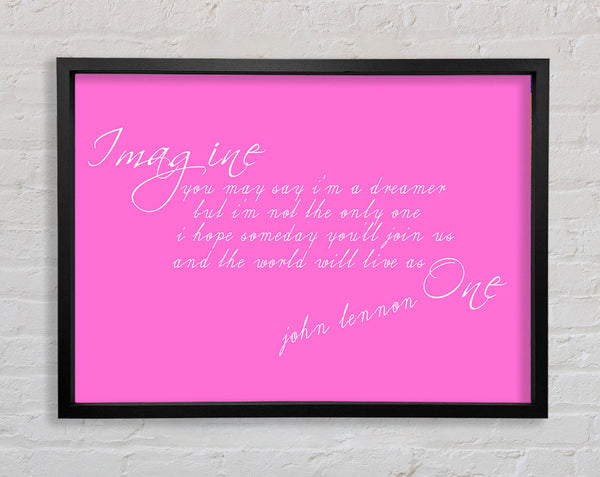 Music Quote Imagine John Lennon Vivid Pink