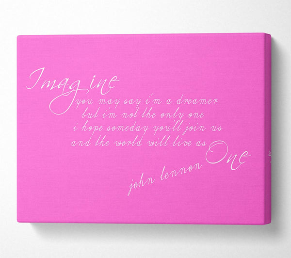 Music Quote Imagine John Lennon Vivid Pink