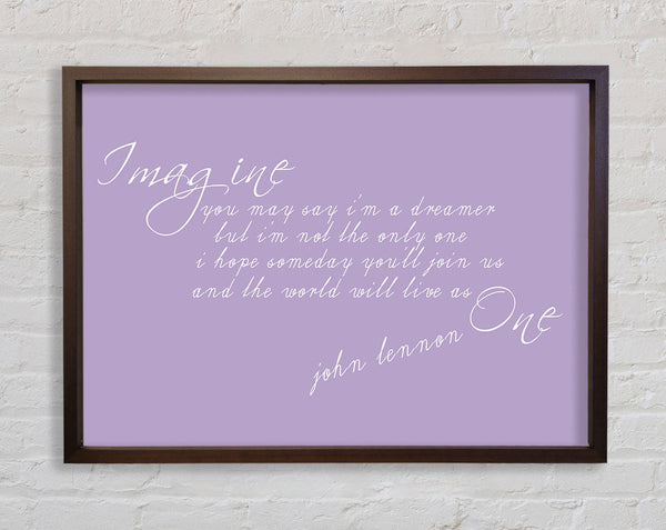 Music Quote Imagine John Lennon Lilac