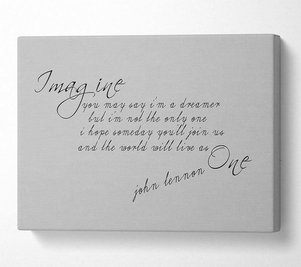 Music Quote Imagine John Lennon Grey