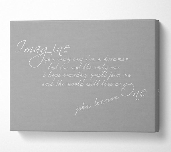 Music Quote Imagine John Lennon Grey White