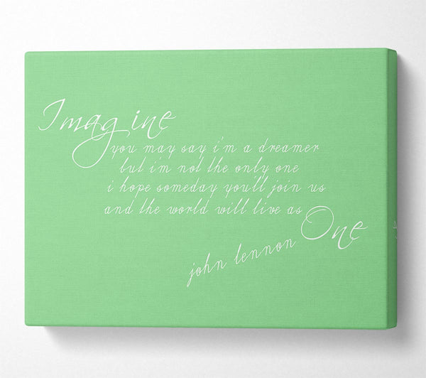 Music Quote Imagine John Lennon Green