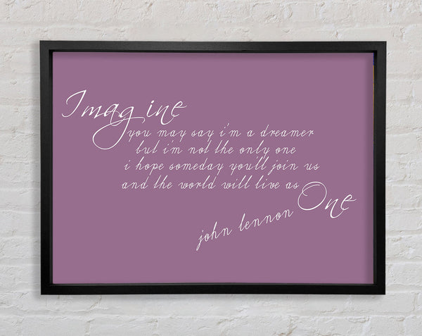 Music Quote Imagine John Lennon Dusty Pink