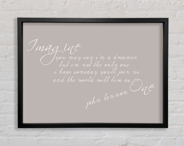 Music Quote Imagine John Lennon Beige