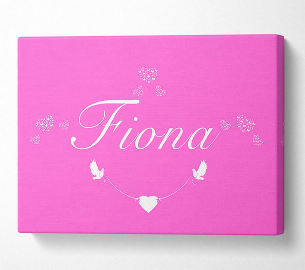 Girls Room Quote Your Name In Hearts Vivid Pink