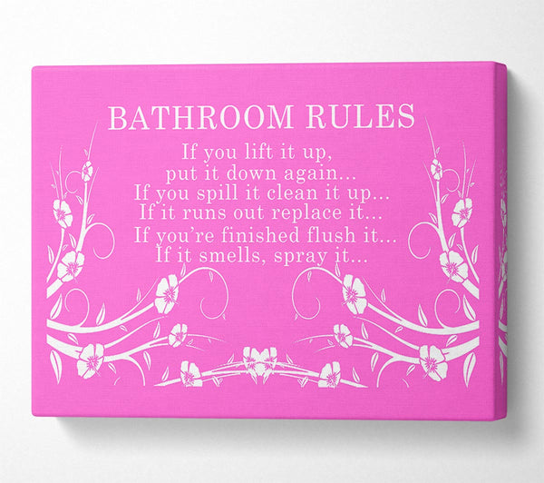 Bathroom Quote Bathroom Rules 2 Vivid Pink