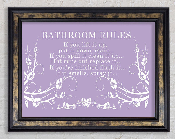 Bathroom Quote Bathroom Rules 2 Lilac