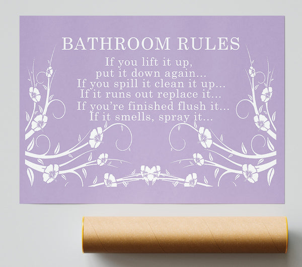 Bathroom Quote Bathroom Rules 2 Lilac