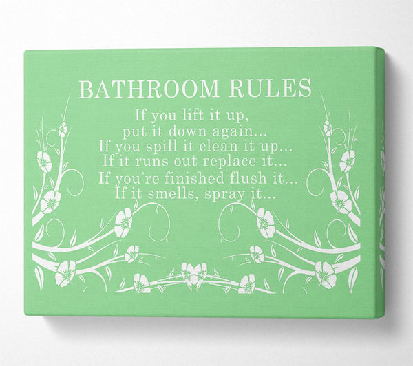 Bathroom Quote Bathroom Rules 2 Green