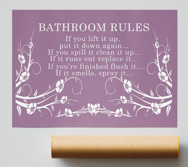 Bathroom Quote Bathroom Rules 2 Dusty Pink