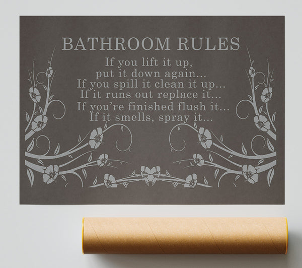 Bathroom Quote Bathroom Rules 2 Chocolate