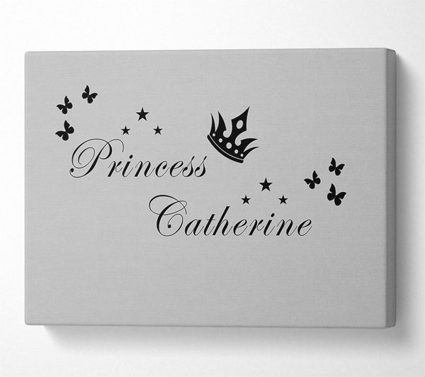 Girls Room Quote Your Own Name Princess 2 Grey