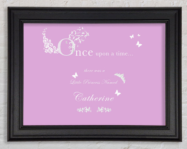 Girls Room Quote Once Upon A Time Your Name Pink