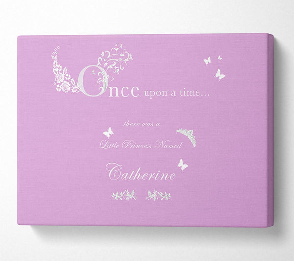 Girls Room Quote Once Upon A Time Your Name Pink