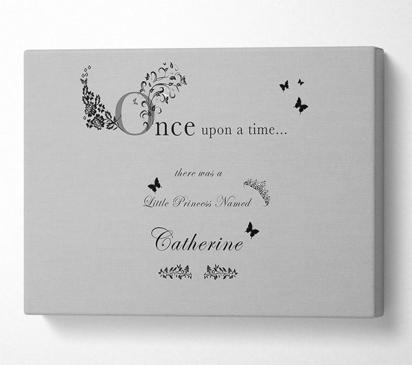 Girls Room Quote Once Upon A Time Your Name Grey