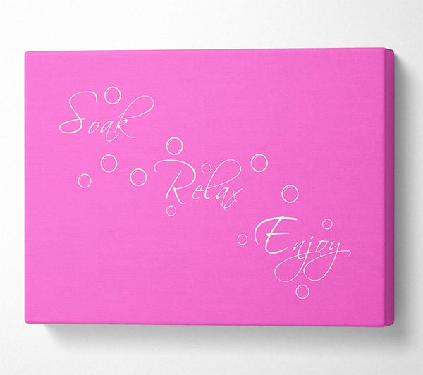 Bathroom Quote Soak Relax Enjoy Vivid Pink