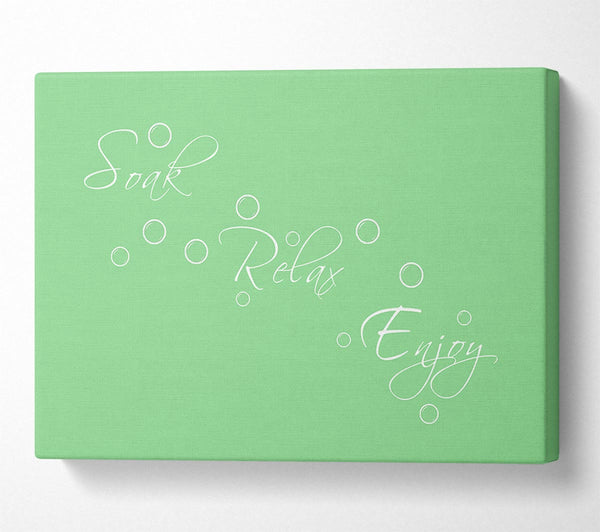 Bathroom Quote Soak Relax Enjoy Green