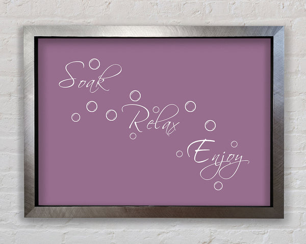 Bathroom Quote Soak Relax Enjoy Dusty Pink