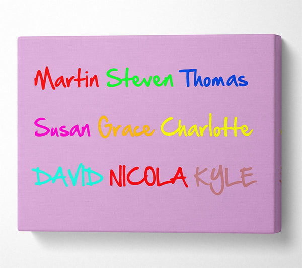 Your Name In A Choice Of Colours Pink