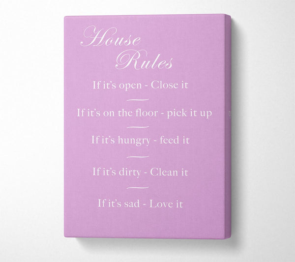 Family Quote House Rules 2 Pink