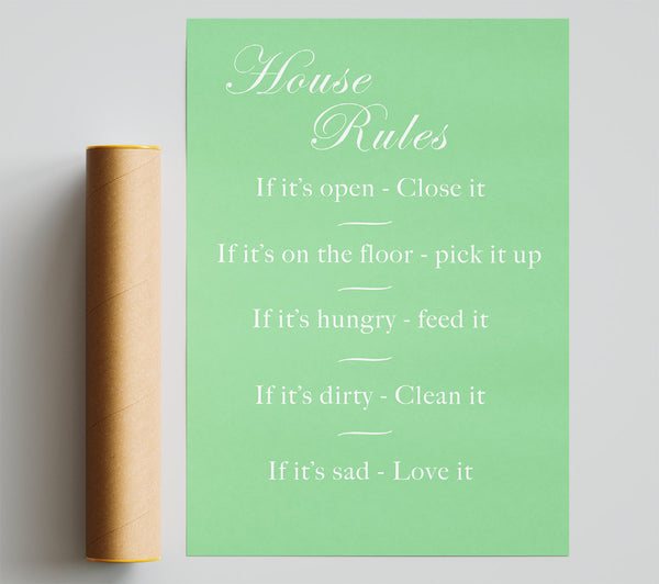 Family Quote House Rules 2 Green