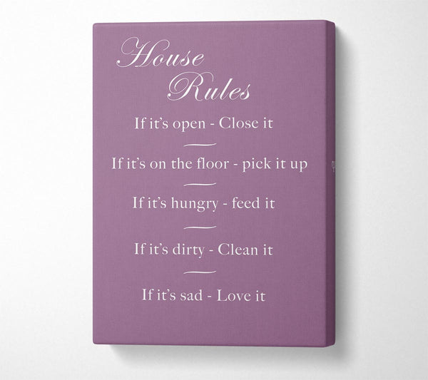 Family Quote House Rules 2 Dusty Pink