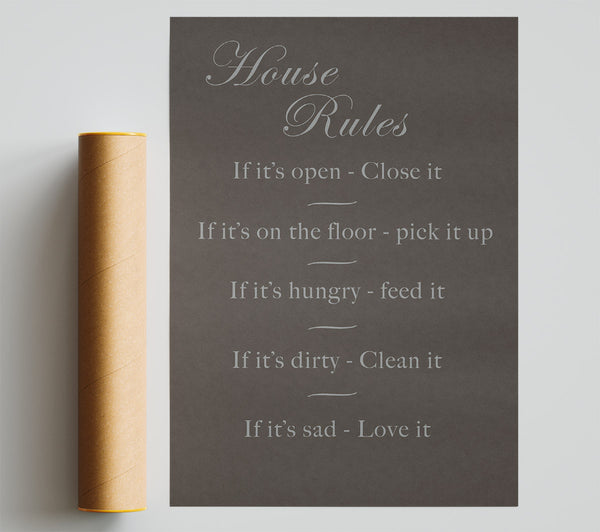 Family Quote House Rules 2 Chocolate