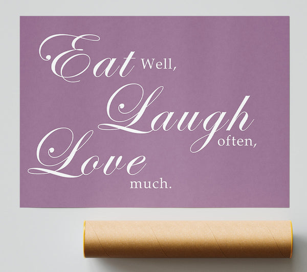 Kitchen Quote Eat Laugh Love Dusty Pink