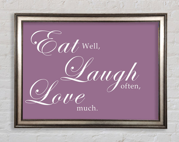 Kitchen Quote Eat Laugh Love Dusty Pink