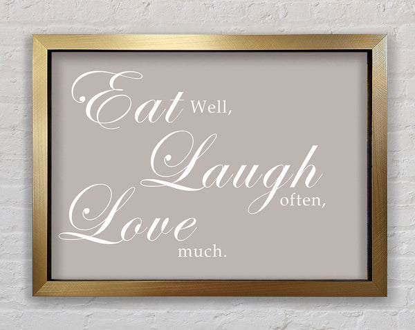 Kitchen Quote Eat Laugh Love Beige