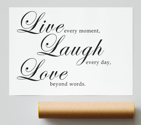 Love Quote Live Laugh Love 2 White