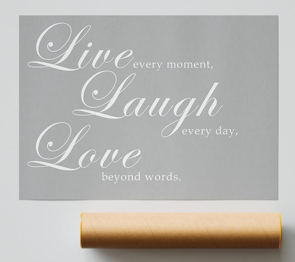 Family Quote Live Laugh Love 2 Grey White