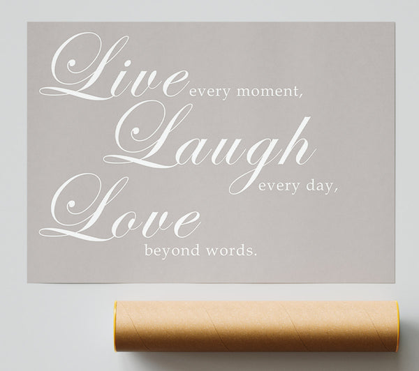 Family Quote Live Laugh Love 2 Beige