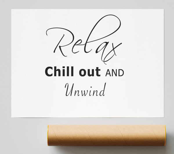 Bathroom Quote Relax Chill Out White