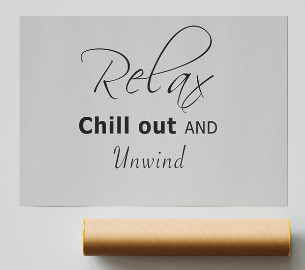 Bathroom Quote Relax Chill Out Grey