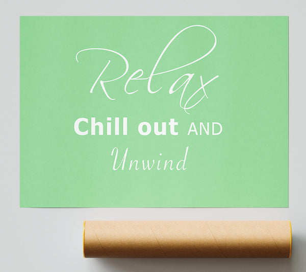 Bathroom Quote Relax Chill Out Green