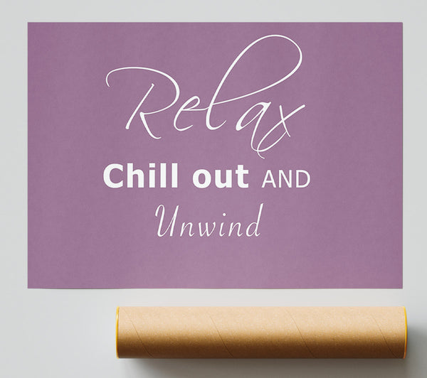 Bathroom Quote Relax Chill Out Dusty Pink