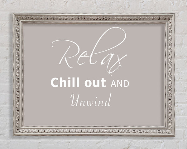 Bathroom Quote Relax Chill Out Beige